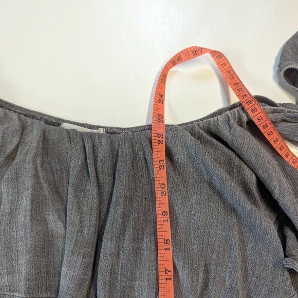 Cherish Size Large Off-Shoulder Gray Tie-Front - Picture 15 of 16
